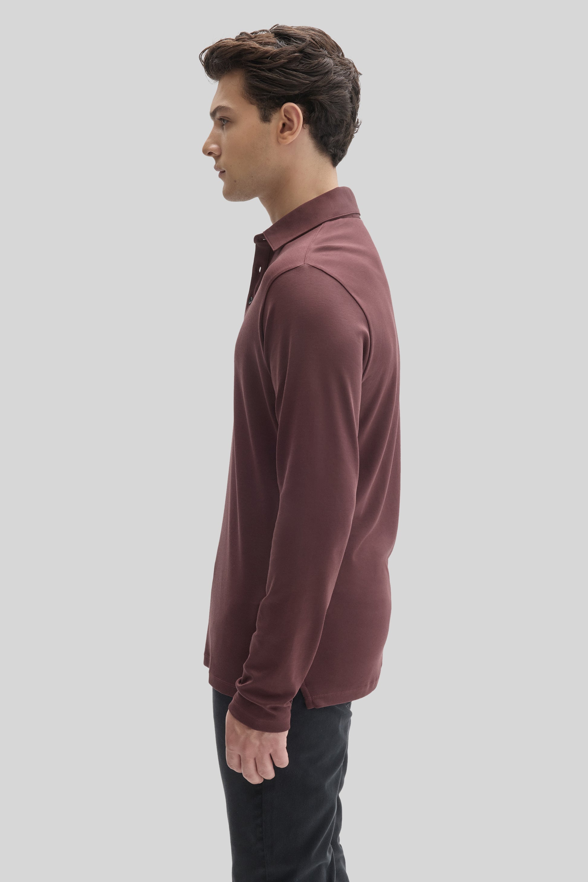 Robert Barakett The Barakett Long Sleeve Herringbone Polo