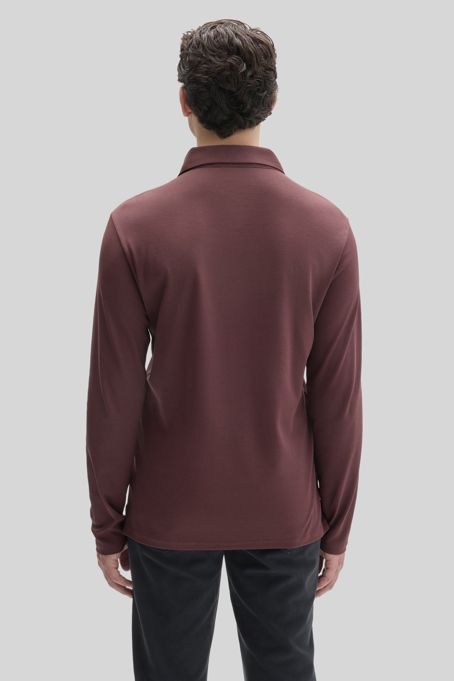 Robert Barakett The Barakett Long Sleeve Herringbone Polo