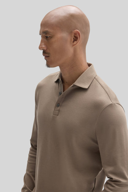 Robert Barakett The Barakett Long Sleeve Herringbone Polo