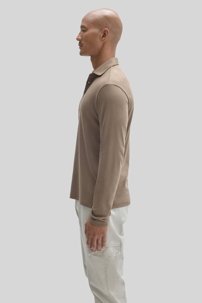 Robert Barakett The Barakett Long Sleeve Herringbone Polo