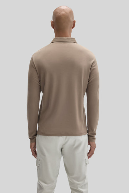 Robert Barakett The Barakett Long Sleeve Herringbone Polo