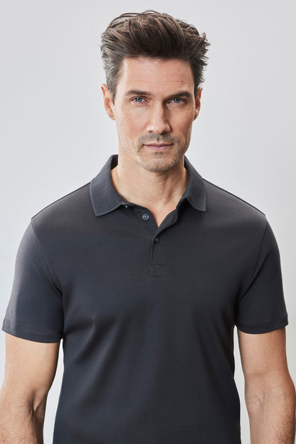 Robert Barakett Men's Pima Cotton Polo Shirt in Charcoal