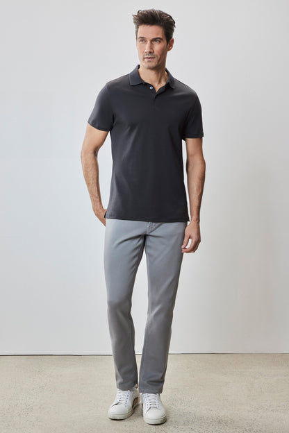 Robert Barakett Men's Pima Cotton Polo Shirt in Charcoal