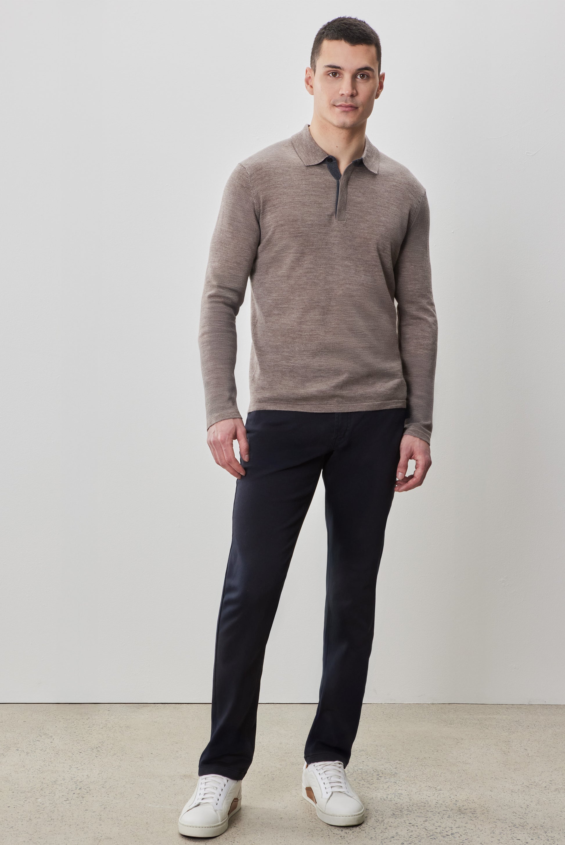 Robert Barakett Thomas Long Sleeve Sweater Polo