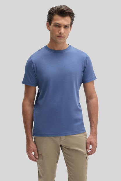 Robert Barakett Men's Pima Cotton Crew Neck T-Shirt in Poseidon Blue