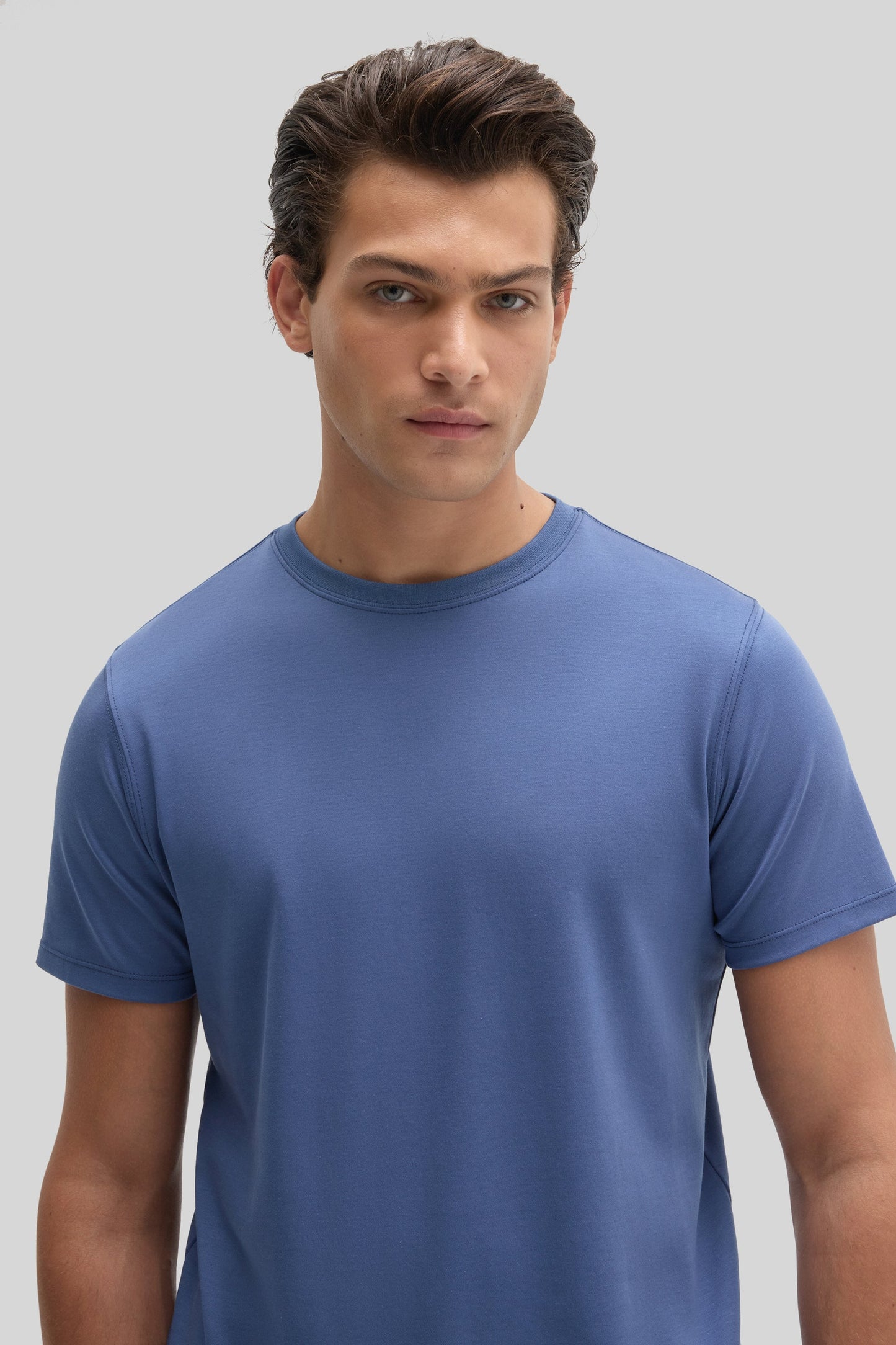 Robert Barakett Men's Pima Cotton Crew Neck T-Shirt in Poseidon Blue
