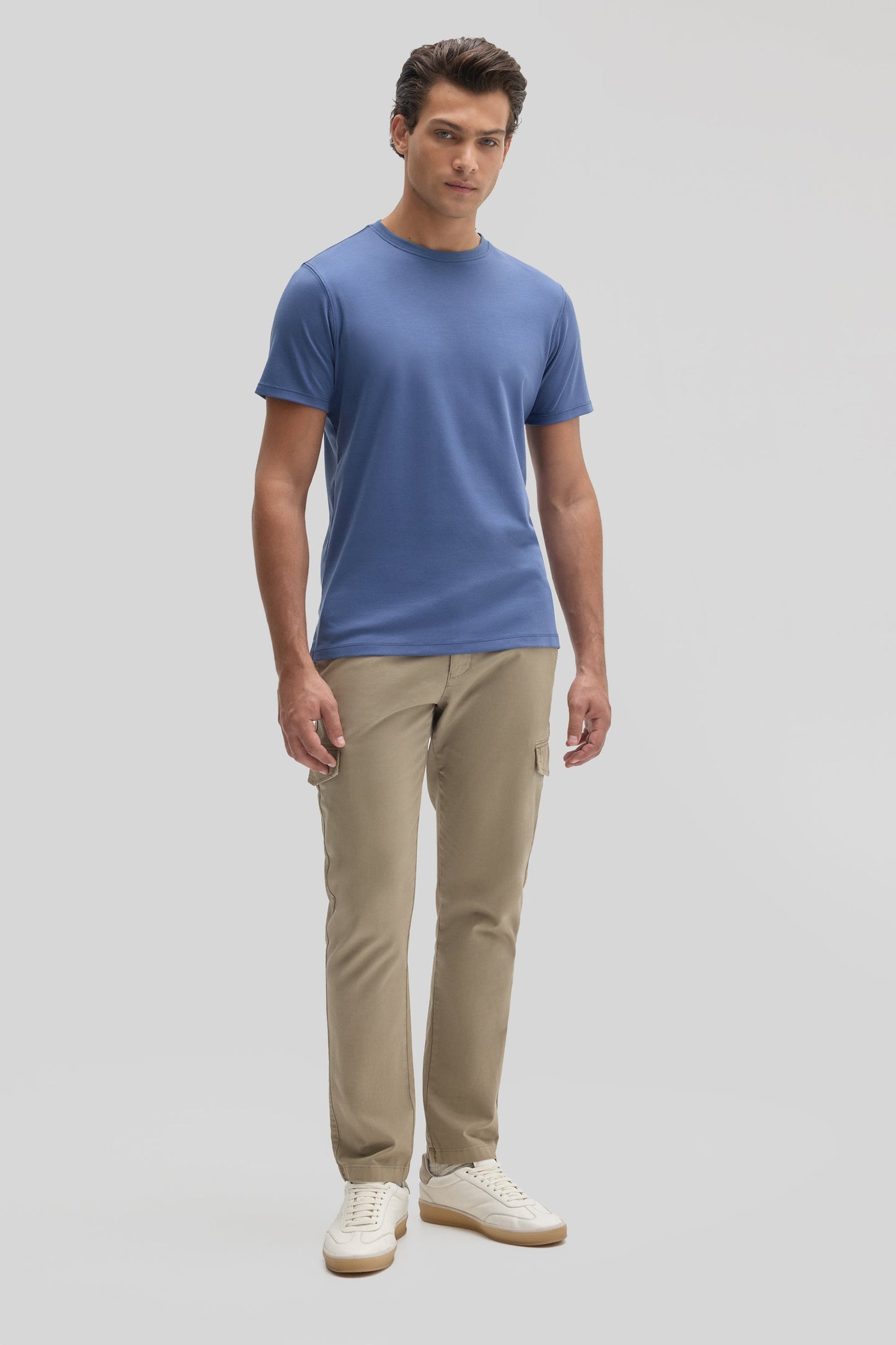 Robert Barakett Men's Pima Cotton Crew Neck T-Shirt in Poseidon Blue