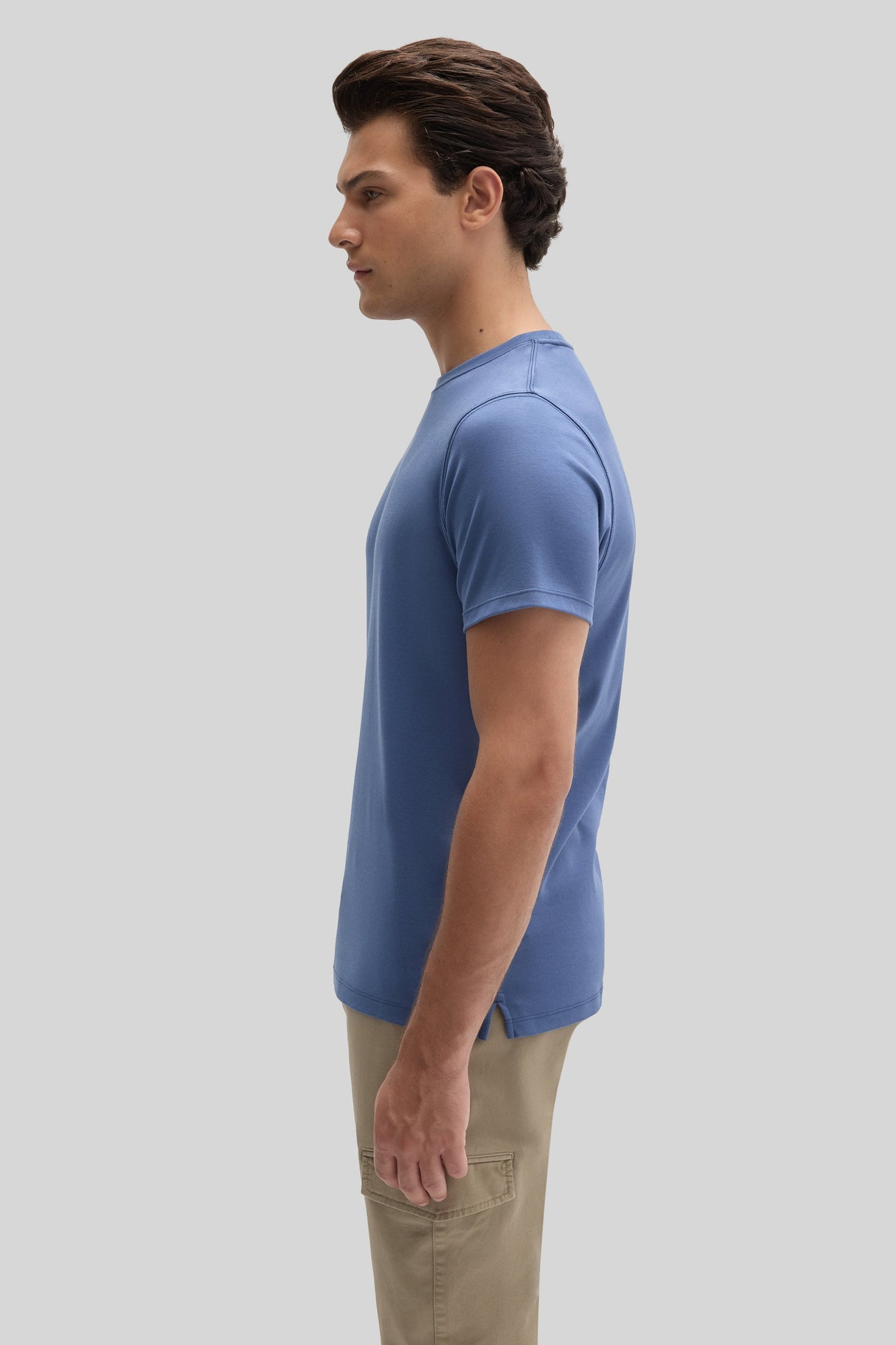 Robert Barakett Men's Pima Cotton Crew Neck T-Shirt in Poseidon Blue