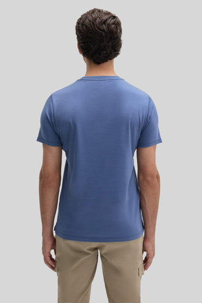 Robert Barakett Men's Pima Cotton Crew Neck T-Shirt in Poseidon Blue