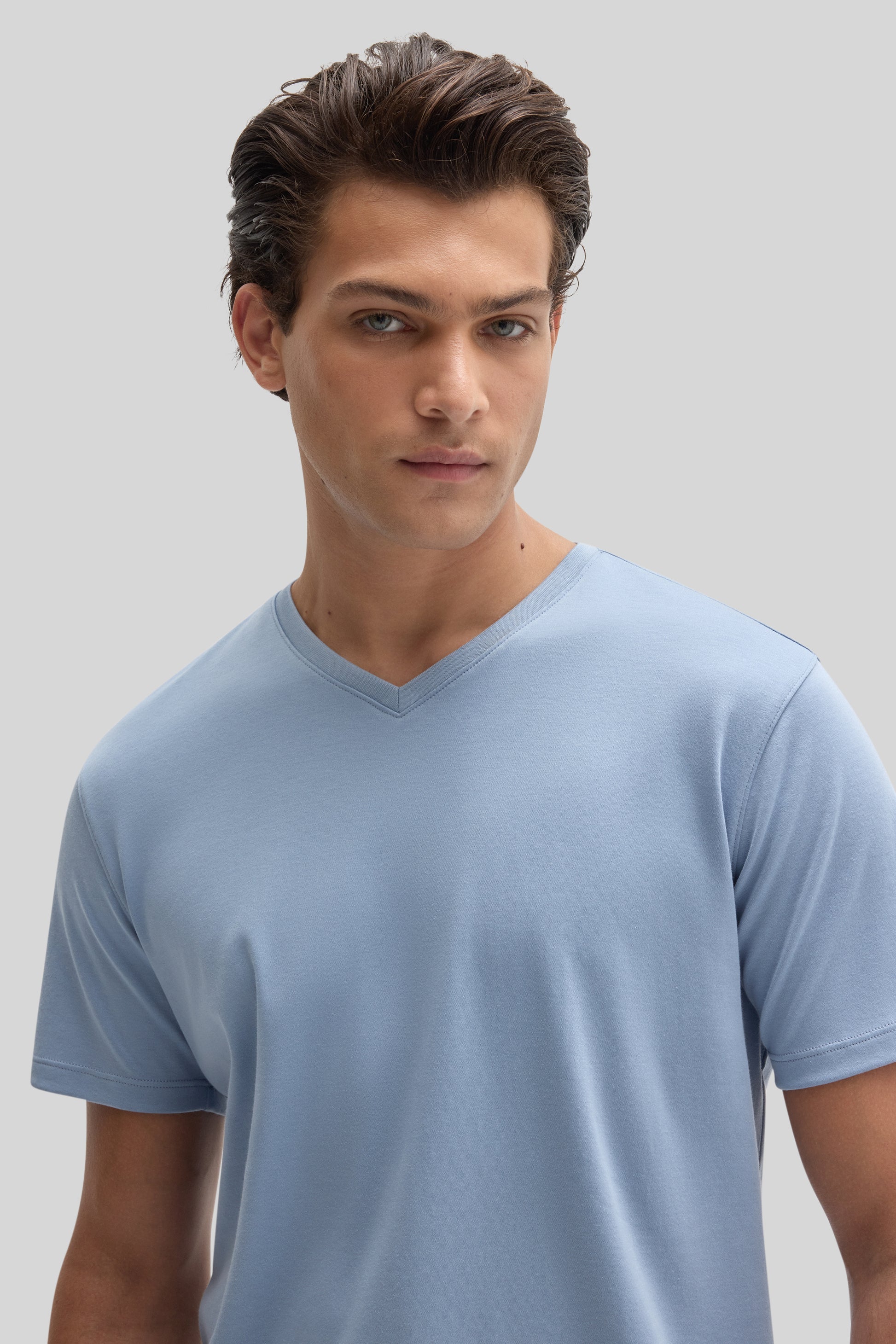 Robert Barakett Men's Dover Blue Pima Cotton V-Neck T-Shirt