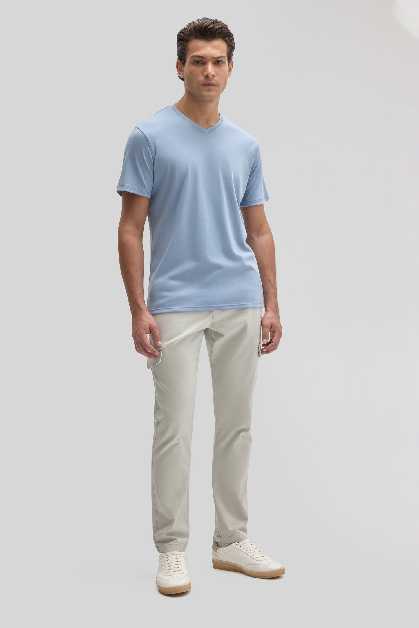 Robert Barakett Men's Dover Blue Pima Cotton V-Neck T-Shirt