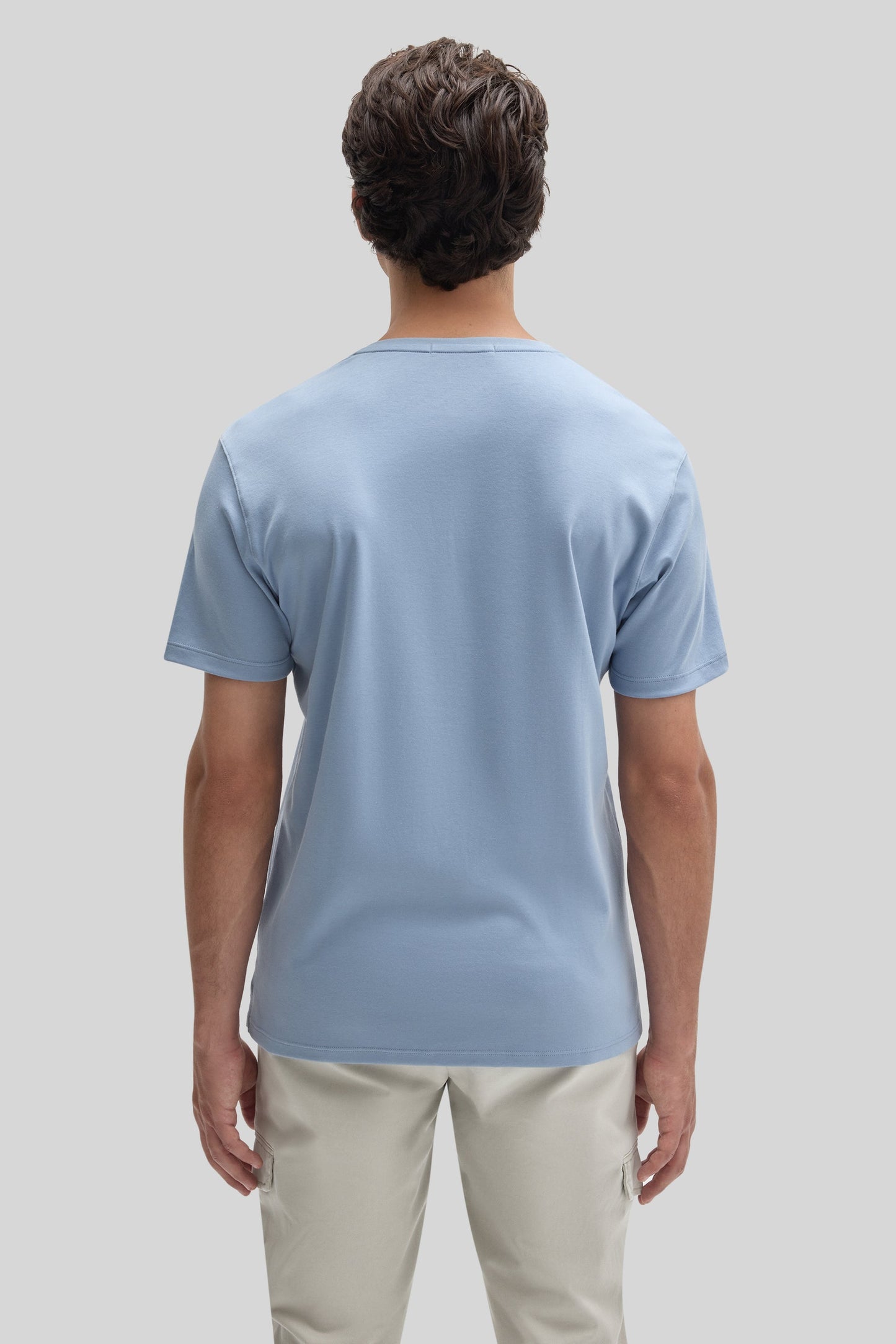 Robert Barakett Men's Dover Blue Pima Cotton V-Neck T-Shirt