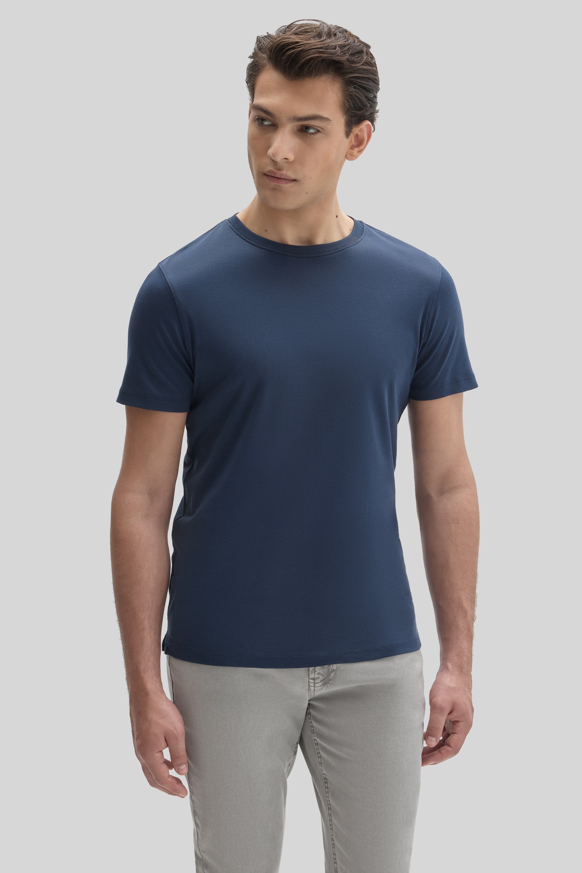 Robert Barakett Men's Pima Cotton Crew Neck T-Shirt in Navy Blue