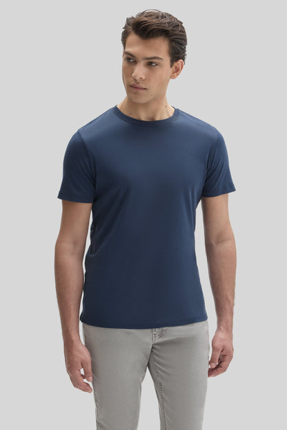 Robert Barakett Men's Pima Cotton Crew Neck T-Shirt in Navy Blue