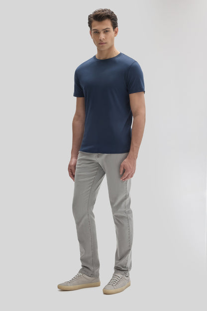 Robert Barakett Men's Pima Cotton Crew Neck T-Shirt in Navy Blue