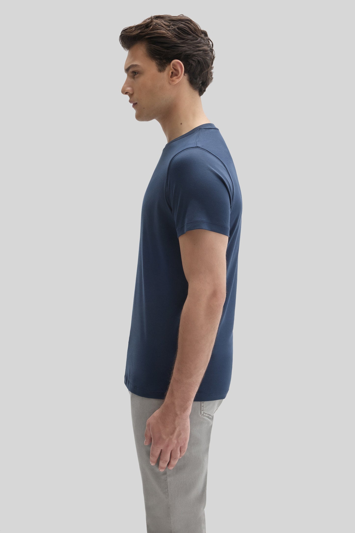 Robert Barakett Men's Pima Cotton Crew Neck T-Shirt in Navy Blue