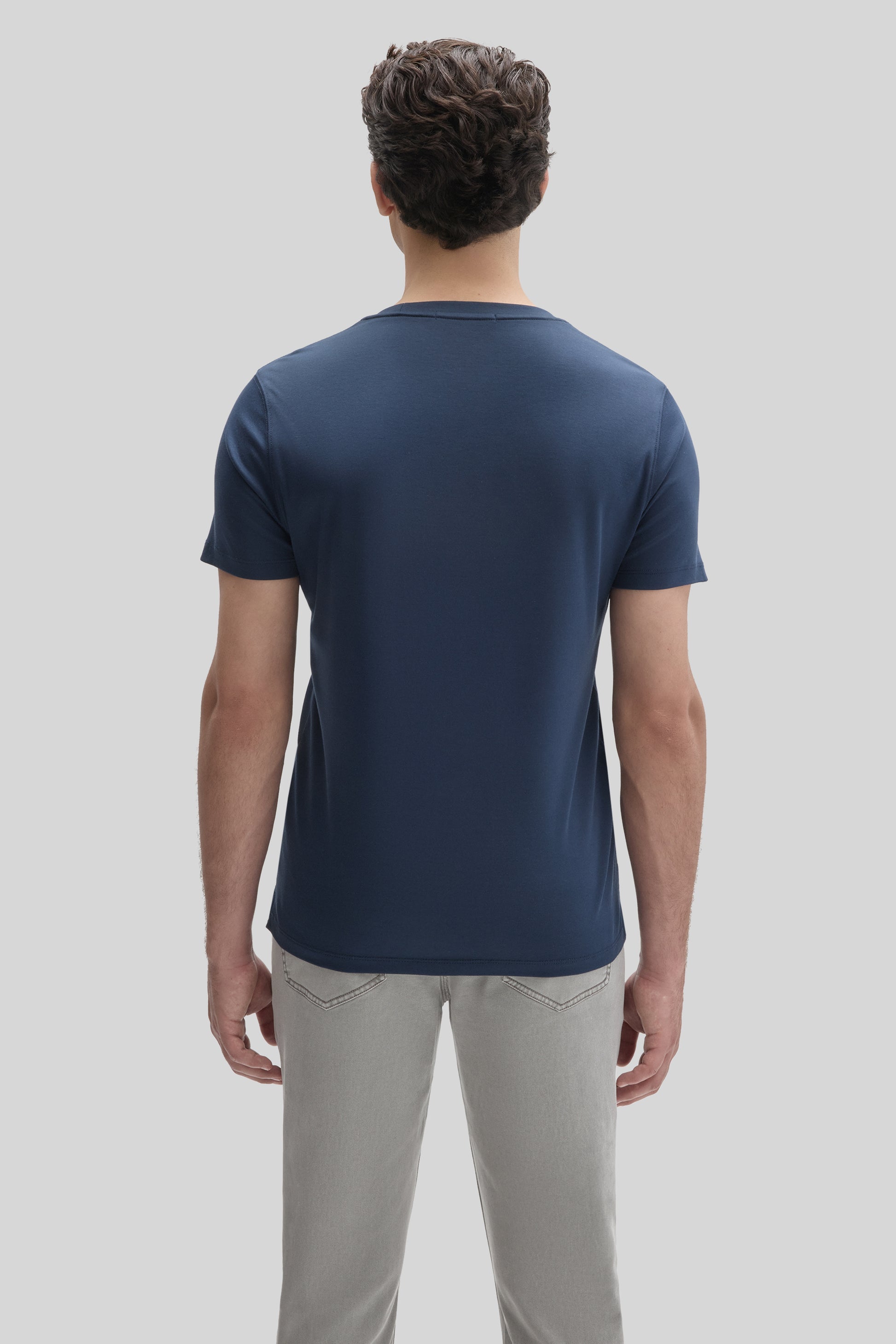 Robert Barakett Men's Pima Cotton Crew Neck T-Shirt in Navy Blue