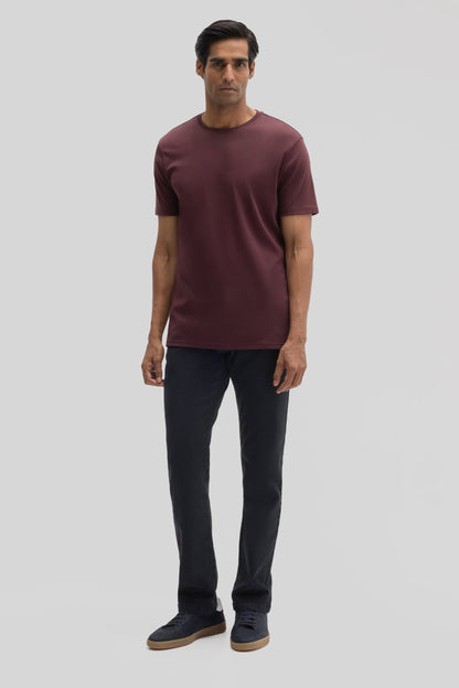 Robert Barakett Men's Pima Cotton Crew Neck T-Shirt in Deep Bordeaux