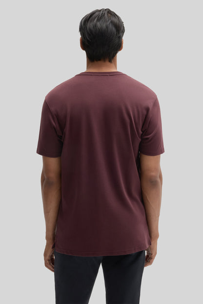 Robert Barakett Men's Pima Cotton Crew Neck T-Shirt in Deep Bordeaux