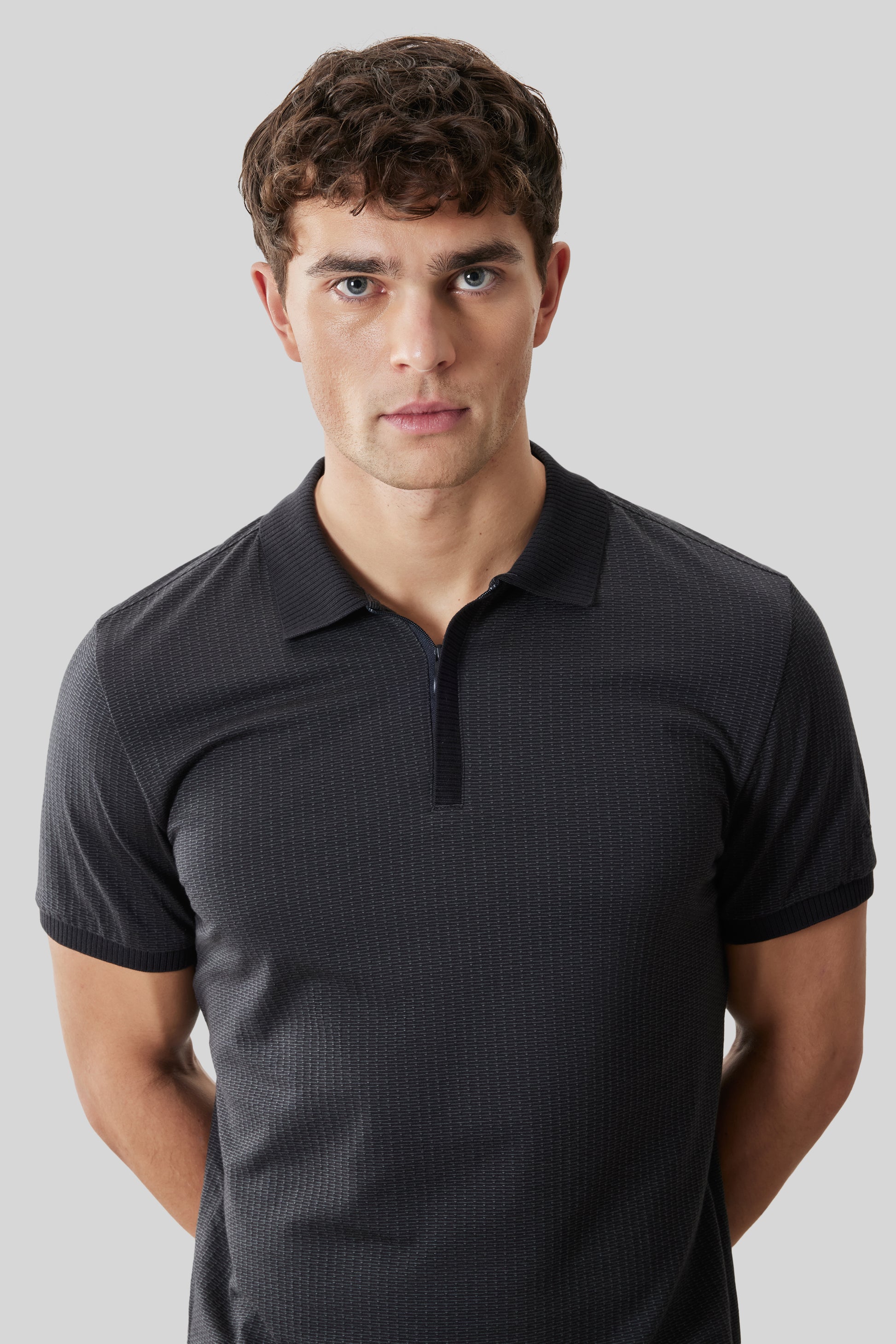 Robert Barakett Whistler Short Sleeve Covered Placket Polo